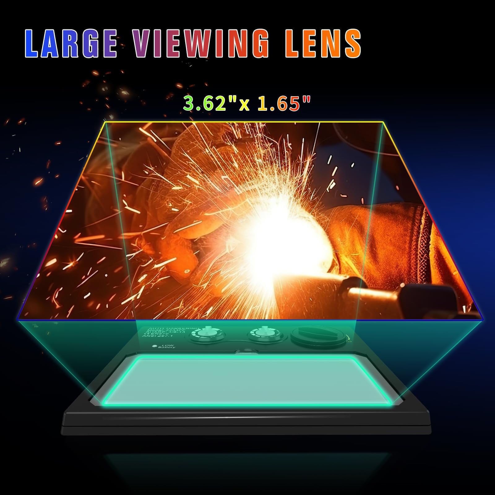 TRQWH Welding Helmet with Light True Color Auto Darkening Welding Helmets for Men Solar Powered Welding Hood with 2 Arc Sensor Wide Shade 4/9-13 for TIG MIG ARC Cool Welder Mask