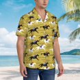 thumbnail image 5 of Daiia Horsemen In Horseraces Hawaiian Shirt for Men Gentle Cotton Regular Short Sleeve Casual-Medium, 5 of 9