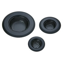 Mainstays Matte Black Stainless Steel Sink Drain Strainer Set 3 Pack 4.45", 2.95", 2.1"