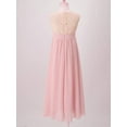 thumbnail image 4 of LiiYii Kids Girls' Floral Lace Flower Dress Sweetheart Neck Wedding Pageant Party Bridesmaid Dress Pearl Pink 10, 4 of 7