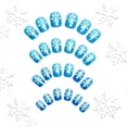 thumbnail image 4 of Short Christmas Press on Nails 24Pcs, Blue Gradient Snowflake Glossy Spooky Fake Nails Set, Reusable False Nails for Holiday Party Daily Wear Women Girls, Christmas Nail Art, 4 of 5