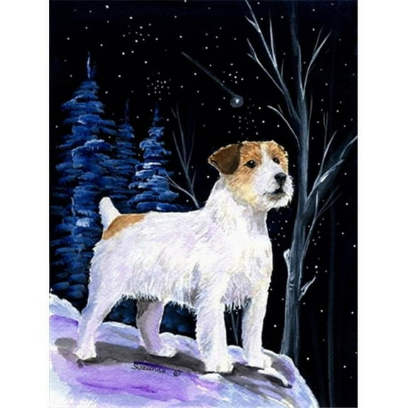 Starry Night Jack Russell Terrier Flag - Garden Size, 11 x 15 in.
