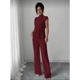 thumbnail image 4 of EASYBRA Women Casual Ribbed Two Piece Outfit Short Sleeve T Shirt and Long Pants Lounge Set Comfortable Everyday Fashion, 4 of 8