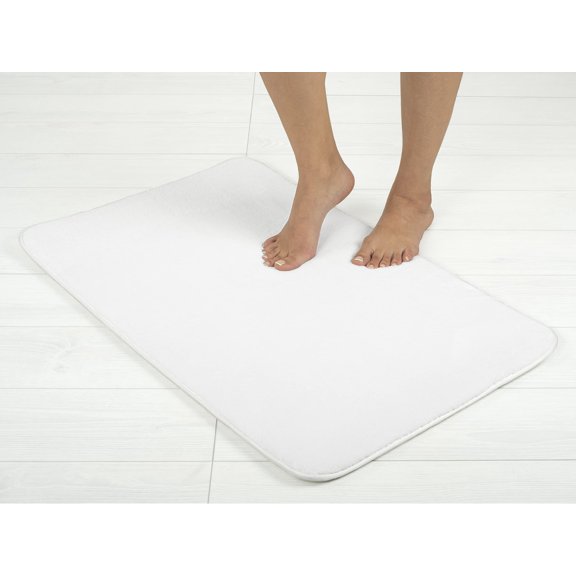 Alfombra de baño American Soft Linen, 53 x 81 cm, antideslizante, color blanco