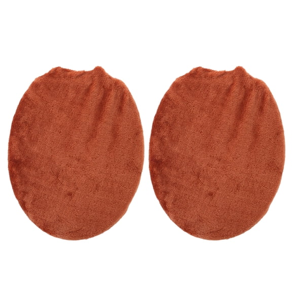 FENGGUIQU 2Pcs Plush Toilet Lid Cover Coffee Machine Washable Dustproof Bathroom Commode Lid Cover