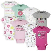 Onesies Brand baby girls 8-pack Short Sleeve Mix & Match Bodysuits and Toddler T Shirt Set, Pink Sweet Treats, 0-3 Months US