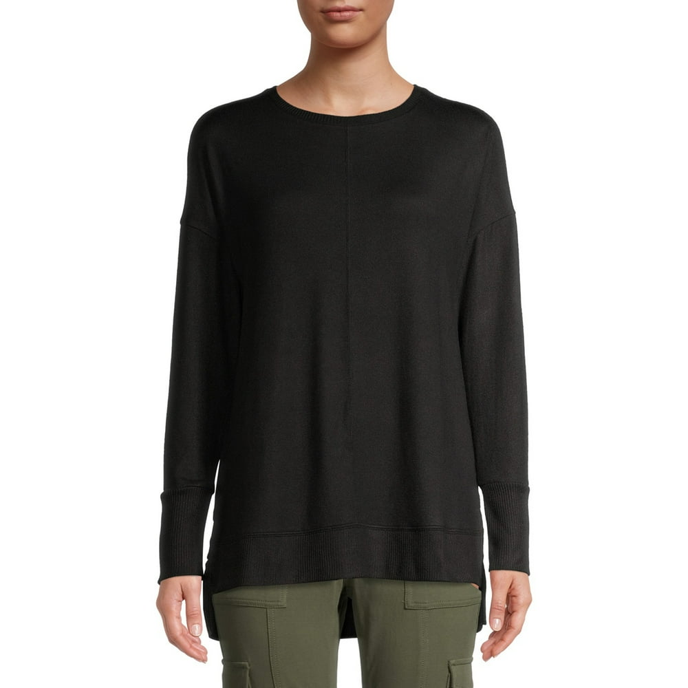 Time and Tru - Time and Tru Women's Crew Neck Hacci Tunic Long Sleeve ...