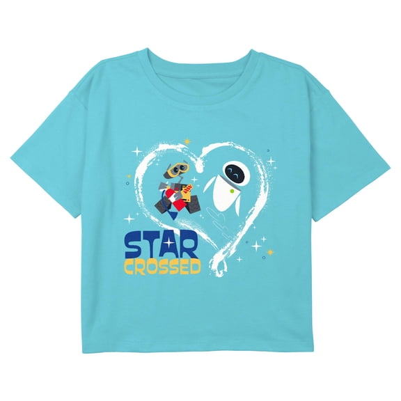 Girl's Wall-E Star Crossed Duo Graphic Cropped T-Shirt