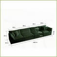 thumbnail image 2 of Modern Green Chenille U-Shape Modular Sectional Sofa with Reversible Chaise & Double Ottomans, Solid Wood Frame for Living Room, 2 of 12