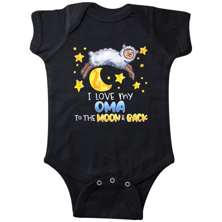 

Inktastic I Love my Oma to the Moon and Back Cute Sheep Gift Baby Boy or Baby Girl Bodysuit