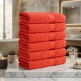 thumbnail image 2 of Ample Decor Bathroom Hand Towels 100% Cotton 18X28 inch -6pc Orange, 2 of 6