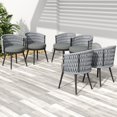 thumbnail image 4 of Miekor Furniture Outdoor Dining Chair-Metal & Rope with Light Gray Cushion Patio Furniture,Weather-Resistant Patio Chairs with Cushions,MP2(set of 2) MK6986, 4 of 12