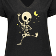 thumbnail image 4 of Inktastic Cute Dancing Skeleton Women's Plus Size V-Neck T-Shirt, 4 of 5