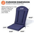 thumbnail image 7 of Pellebant High-Back Adirondack Chair Cushions Set of 2, 50"x20"x2.5", Outdoor/Indoor Patio Cushions with Ties, Water-Resistant, Fade-Resistant, Comfortable Foam Padding (Navy Blue), 7 of 7