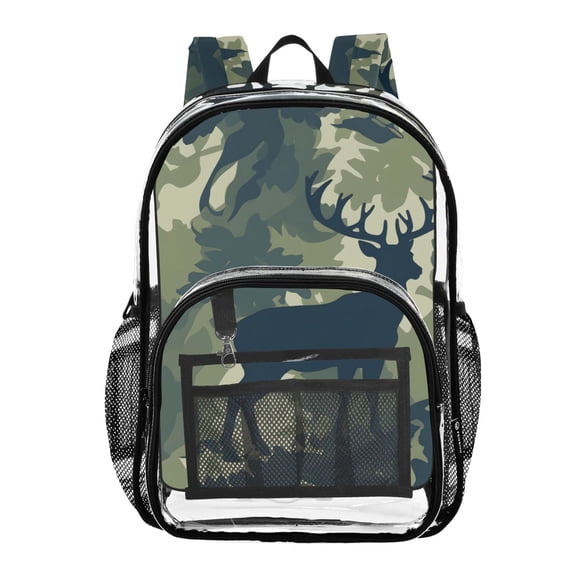 ALAZA Clear Backpack Deer in Forest PVC Transparent BookBag