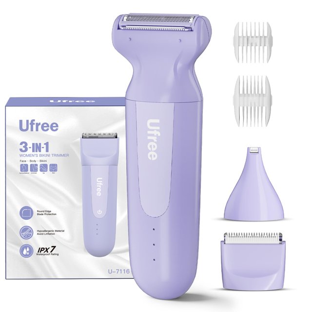 Afeitadora eléctrica Ufree 3 en 1 impermeable para zona bikini