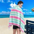 thumbnail image 5 of Dreamtimes Beach Towels Ice Cream Green Cyan Stripes Camping Towels Sand Free Beach Towel, 30"x60" Large Beach Towels Quick Dry Bath Travel Towels Pool Yoga Beach Mat for Men Women, 5 of 7