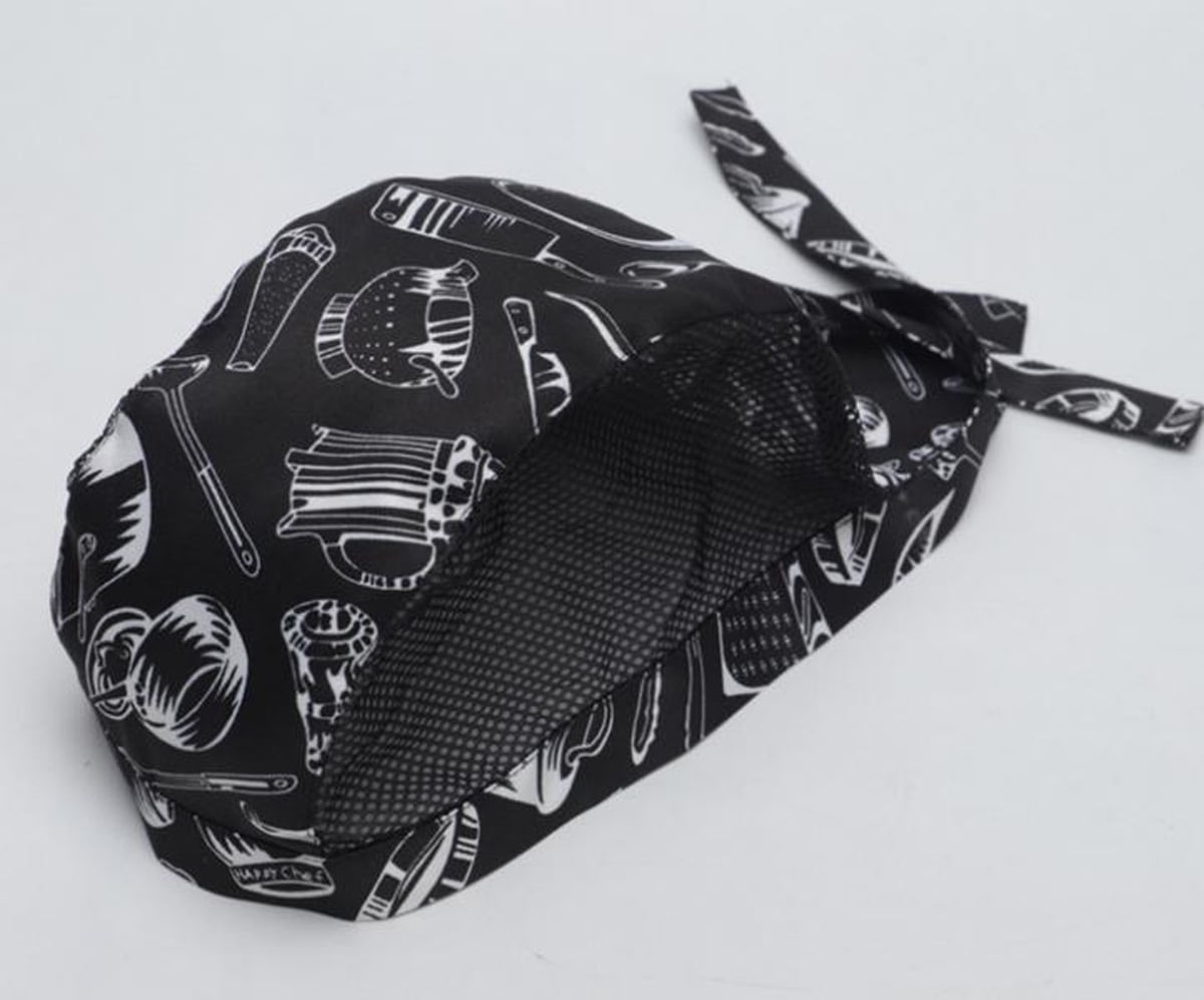 Unisex Waiter Hat Adjustable Mesh Chef Bake Work Cap Breathable Pirate Hat Restaurant Chef Skull