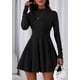 thumbnail image 5 of Vestido PRETTYGARDEN 2025 Manga Larga Línea A con Volantes Negro XL, 5 of 8