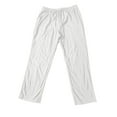 thumbnail image 5 of HOOMEUMY Mens Casual Pants Summer Fashion Solid Color Elastic Drawstring Waist Straight-Legs Breathable Lightweight Long Pants (White,L), 5 of 5