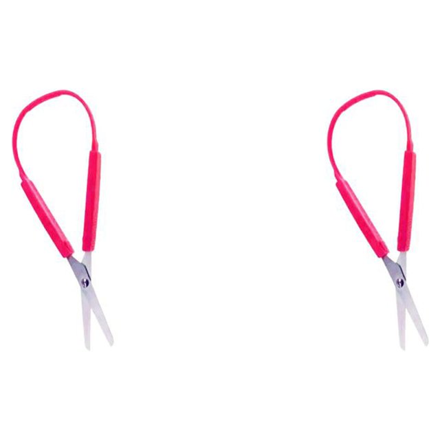 Injueey Tijera de seguridad Suministros de acero inoxidable Tijeras de papelería de diseño Tijeras de papel de apertura automática Niños Rojo 2piezas