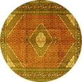 thumbnail image 1 of Ahgly Company Indoor Round Medallion Yellow Traditional Area Rugs, 8' Round, 1 of 4