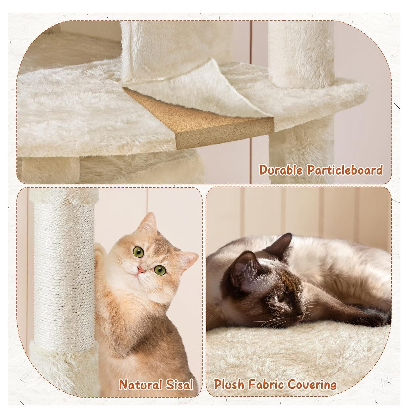 Cat Trees for Large Indoor Cats, 76.5'' Cat Tower with Perches & Condos