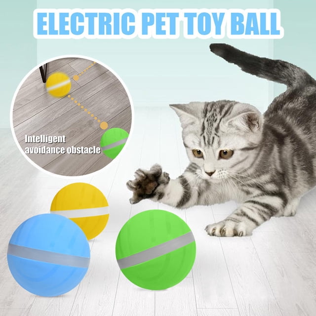 Fiudx Pelota de Juguete Interactiva para Mascotas, con Movimiento Giratorio de 360 Grados, Recargable Por Usb, Luces Led Multicolor, Divertido Juego de Caza para Perros y Gatos, Ecológica, Fácil de J