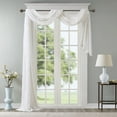 thumbnail image 4 of Madison Park Irina Diamond Sheer Embroidered Window Scarf, 50"x216", White, 4 of 5