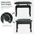 thumbnail image 4 of Adjustable Wooden Padded Piano Bench Artist Keyboard Seat Stool Chair, 4 of 10