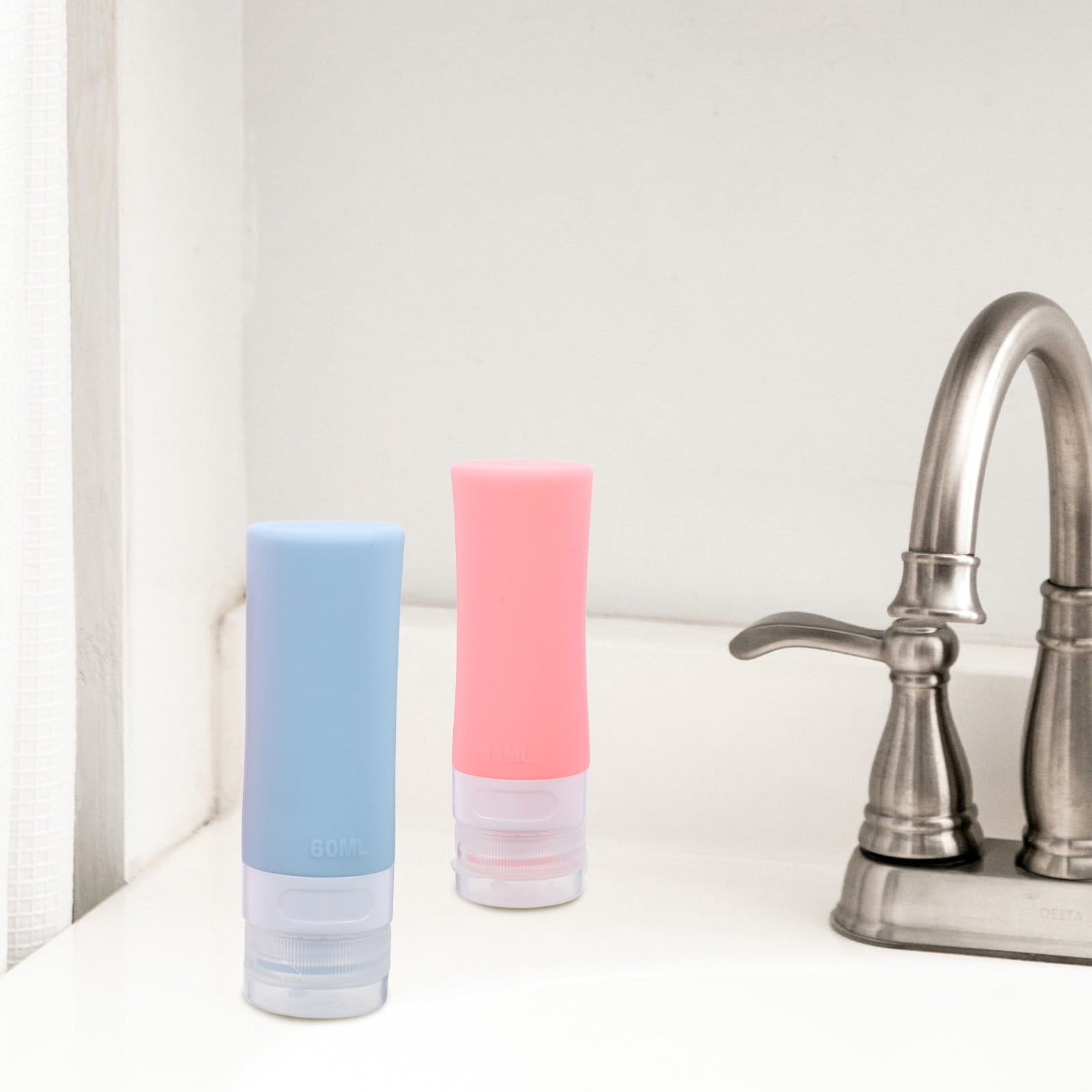 Set of 3 Separate Bottle Silicone Travel Squeeze Bottles Size Refillable Small for