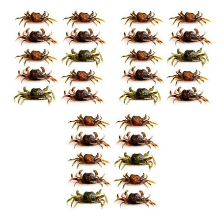 30 Pcs Crab Bait 3D Simulation Crab Soft Bait with Pointed Hook Sea Fish Bait Buckle Sea Fish Fishing Tackle Tools