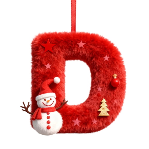 ZMKIAG Letter Christmas Tree Pendant with Snowman Pattern - Personalized DIY Christmas Decorations with Hanging Letters for Custom Tree Displays and Festive Spelling Projects