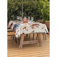 thumbnail image 2 of Outdoor Tablecloth with Umbrella Hole and Zipper, Orange Blue Fall Pumpkins Rectangle Table Cloth 60x84 Inch Waterproof Tablecloth, Floral Botanical Thanksgiving Retro Picnic Table Cover for Patio, 2 of 7