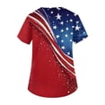 thumbnail image 5 of Iaqnaocc Patriotic Scrub Tops Women 4th of July American Flag Stars Nurse Working Uniforms Retro V Neck Scrub Shirt Independence Day Short Sleeve Medical Freedom Workwear with Pockets Red L, 5 of 5