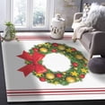 thumbnail image 6 of Christmas Wreath Area Rug 2x3ft Pig Bow Animal Red Stripes Winter Farm Non-Slip Washable Square Rugs Soft Felt Indoor Floor Mat for Bedroom Kitchen Living Room Bathroom, 6 of 8