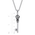 thumbnail image 3 of Stainless Steel Gothic Key - Mens Pendant Necklace Chain, 3 of 4