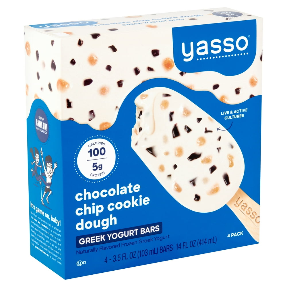Yasso Chocolate Chip Cookie Dough Greek Yogurt Bars, 3.5 fl oz, 4 count