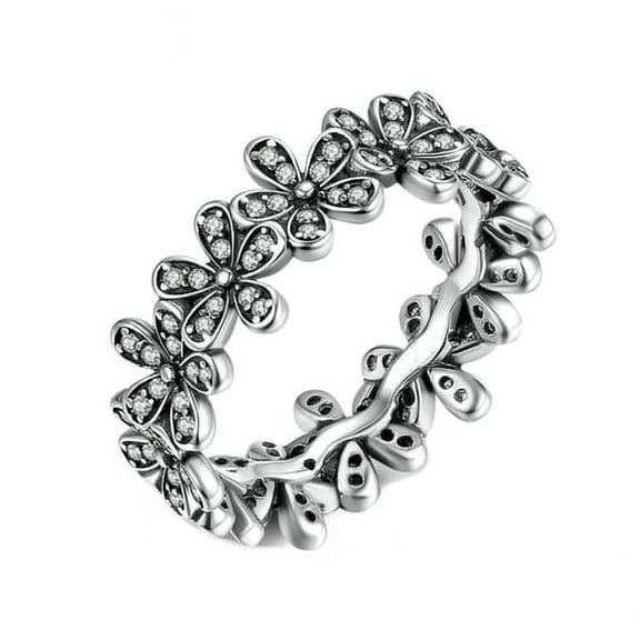 Erica Flower Cz Anniversary Wedding Band Ring for Women Ginger Lyne Collection