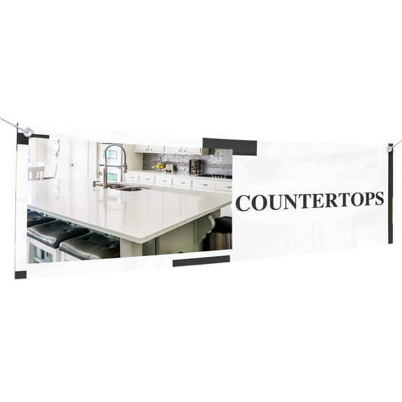 Countertops Large Banners and Signs for Outdoor by DreamController-Polyester Banner with 4 Holes for Easy Hang Indoor & Outdoor| 6x2 Feet UV & Water Resistant HD Banner| Made in USA