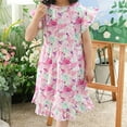 thumbnail image 2 of Mikilon Girls Summer Floral Ruffled Dress Size 3-9 Years Short Sleeve Round-Neck Dress Sweet Tank Top, 2 of 3