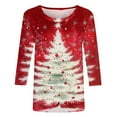 thumbnail image 4 of Elvqul Tops for Women Fashion Shirts Plus Size Crewneck Cute Christmas Womens Tops 3/4 Sleeve, 4 of 5