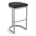 thumbnail image 2 of Home Square 2-Piece 26.13" Faux Leather Counter Bar Stool Set in Black, 2 of 4