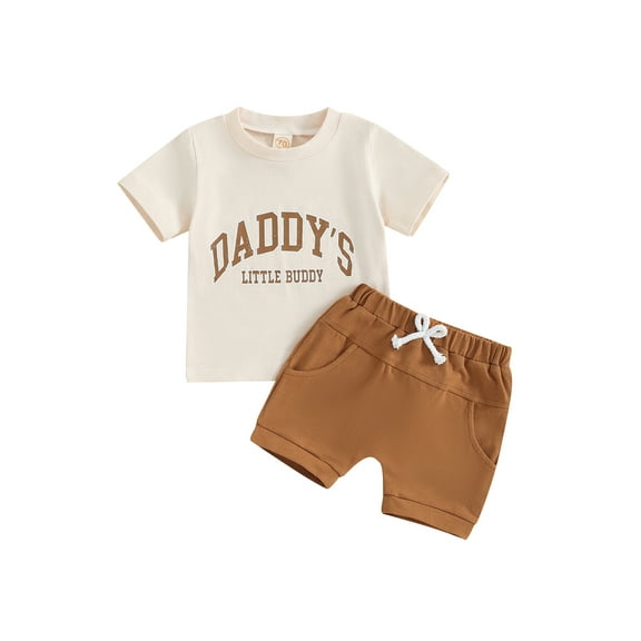 Hirigin Toddler Baby Boy Summer Clothes Daddy's Little Buddy Short Sleeve T-Shirt and Shorts 612 18 Months 2T 3T Casual Outfit Set