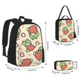 thumbnail image 2 of Disketp Frog Hold Strawberry Large Capacity Backpack Lunch Bag Pencil Case Combination 3 Piece Set for Student, 2 of 7