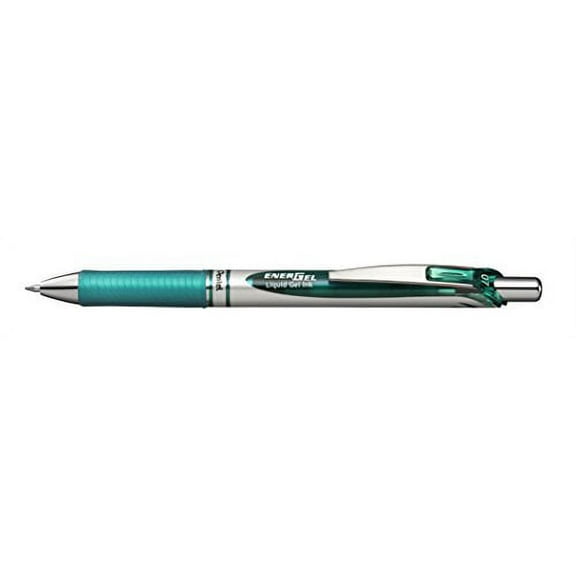 Pentel EnerGel RTX Retractable Liquid Gel Pen Metal Tip, 12 Pack, 0.7mm, Medium Line, Turquoise Blue (BL77-S3)