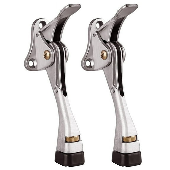 Door Stopper 2 Packs Kickdown Stop Adjustable Height and Rubber Tip 4 Inches Holder