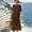 Brown women's boho midi dress a1, variant on Women's Casual Loose Midi Dresses Round Neck Short Sleeve Tie Flowy Boho Summer Vacation Holiday Beach Sundress Travel Outfits, Black S