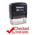 thumbnail image 2 of Printtoo Self Inking Rubber Stamp CHECKED BY Office Stationary Custom Stamp-Red, 2 of 2