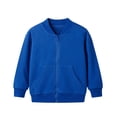 thumbnail image 2 of Manteau pour Tout-Petits, Enfants, Bébé, Manches Longues, Col Rond, Couleur Unie, Veste à Capuche Zippée, Coupe-Vent, Manteaux à Manches Longues pour Filles Ou Garçons, Bleu, 2 of 8
